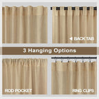 Tan Brown Linen Curtains 108 Inches Long - Image 5