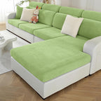 Chaise Cushion Cover for Sectional Sofa, Softer Chenille Sofa Cover for L Shaped Couch (Left or Right Facing), Stretch Chaise Couch Slipcover (Only 1 Piece, Green)