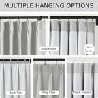 Vision Home Light Gray Pinch Pleated Full Blackout Curtains Linen Blended - Image 4