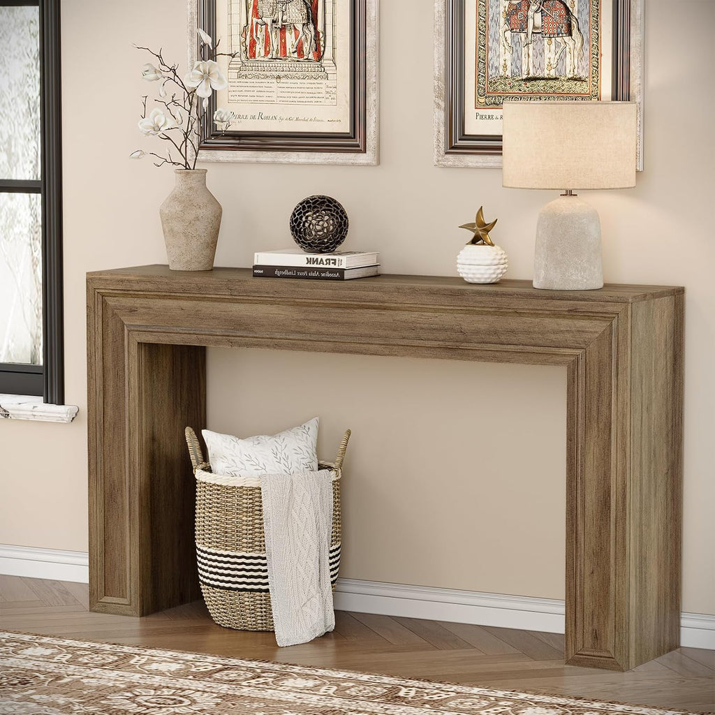 Rresyet 55 Inch Long Console Table, Sofa Table Behind Sofa, Wooden Entryway Table, Farmhouse Entryway Table for Entry, Hallway, Living Room (Wood)