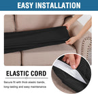 H.VERSAILTEX Super Stretch Individual Seat Cushion Covers Sofa Covers Couch Cushion Covers Slipcover Sets Thick Jacquard Textured Twill Fabric (1 Piece Loveseat Cushion Cover, Black)