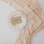 Beige Gauze Rustic Cheesecloth Table Runner 120 Inch 10 FT for Wedding Baby Shower Bridal Shower Birthday Engagement Garden Outdoor Party Long Sheer Boho Decorations