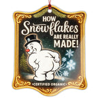 Funny Snowman Christmas Ornament – How Snowflakes Are Really Made – Hilarious Holiday Gag Gift for Adults, White Elephant Exchange, Office Party, Stocking Stuffer
