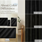 Black Pinch Pleated Linen Semi Sheer 102 Inch Curtains 2 Panels | Light - Image 4