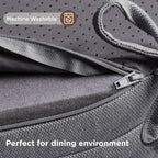 Codi 6 Pack Dining Chair Cushions, Thick Chairs Pads for Indoor Kitchen Room - Washable, Non-Slip Seat Cushion with Ties, 16.5"x16.5"x 3.5", Set of 6, Grey