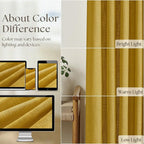 Mustard Yellow Pleated Semi Sheer Linen Curtains 120 Inches Long 2 Panel | - Image 4