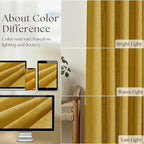 Pinch Pleated Mustard Yellow Linen Curtains 84 Inches Long 2 Panels Set | - Image 4