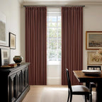 Red Brown 80 Inch Pinch Pleated Black Out Curtains 2 Panel Set | Pinch Pleat - Image 9