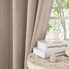 YoungsTex Oatmeal Linen Curtains 98 Inch Length - Image 7