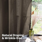 YoungsTex Brown Linen Curtains 63 Inches Long - Image 6