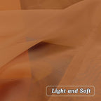 Orange Sheer Curtains 45 Inches Long 2 Panels, Light Filtering Sheer Curtains - Image 5