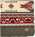 Inca Aztec Throw, Queen, King Blanket | Southwest Indian Navajo Boho Style | Native Cover for Camping, Bedding, Couch, Vanlife | Faux Alpaca, Lightweight, Hypoallergenic (Chimborazo Beige, Queen)