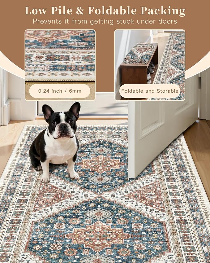 Madane Hallway Runner Rug 2'6''x14' Kitchen Runners Vintage, Entryway and - Image 7