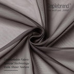 Simplebrand Chocolate Sheer Curtains 63 Inch Length 2 Panels, Rod Pocket Solid - Image 6