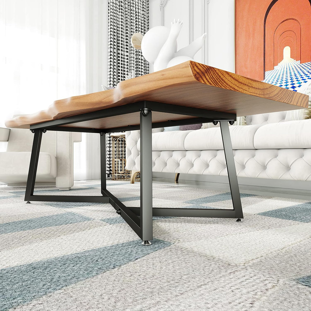 18 Inch Metal Coffee Table Legs, DIY Geometry Desk Base for Table Heavy Duty Furniture Legs for Office Modern Desks Night Stands, End Table, Bench, TV Stands, Etc