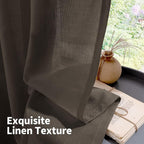 YoungsTex Brown Linen Curtains 63 Inches Long - Image 9