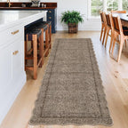 GarveeHome Scalloped Washable Runner Rug 2x8 Modern Non Slip Kitchen Runner | - Image 2