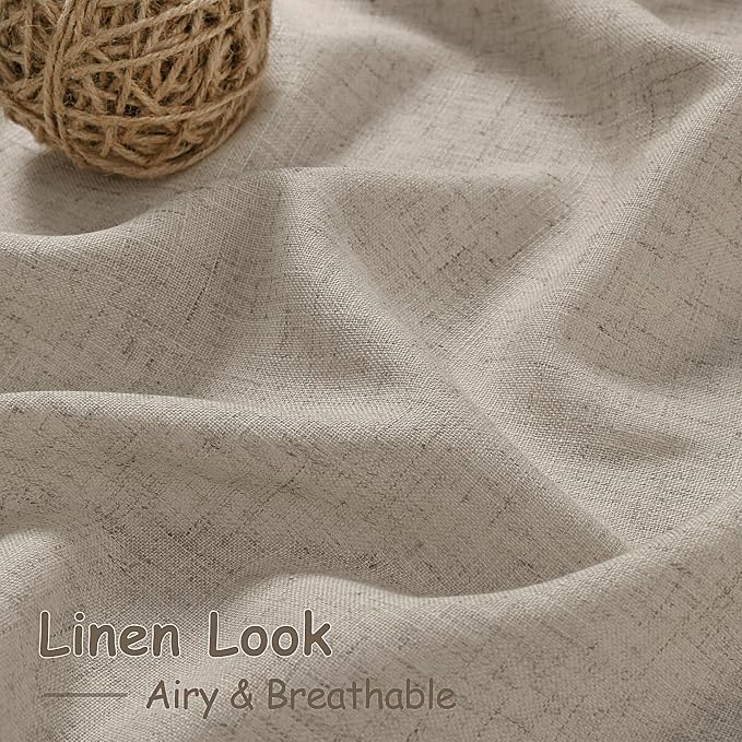 Extra Long 120 Inch Curtains for Living Room Cobblestone Linen Light Filtering - Image 4