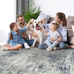 Aelenmu Runner Rugs for Hallways Kitchen Non Slip Washable 2.6x8 Blue Grey | - Image 7