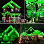 400 LED Icicle Christmas Lights Outdoor - 33FT Icicle Lights for Outside 8 Modes with 75 Drops, Plug in Waterproof Connectable Fairy String Lights for Indoor Holiday Party Christmas Decoration,Green