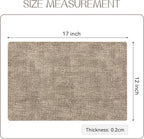 Romanstile Vinyl Placemats Set of 8-12 X 18 Inch - Heat Resistant Place Mats 100% Waterproof Oilproof Wipeable Reversible Faux Leather Table Mats for Kitchen/Dining/Party/Outdoor, Khaki