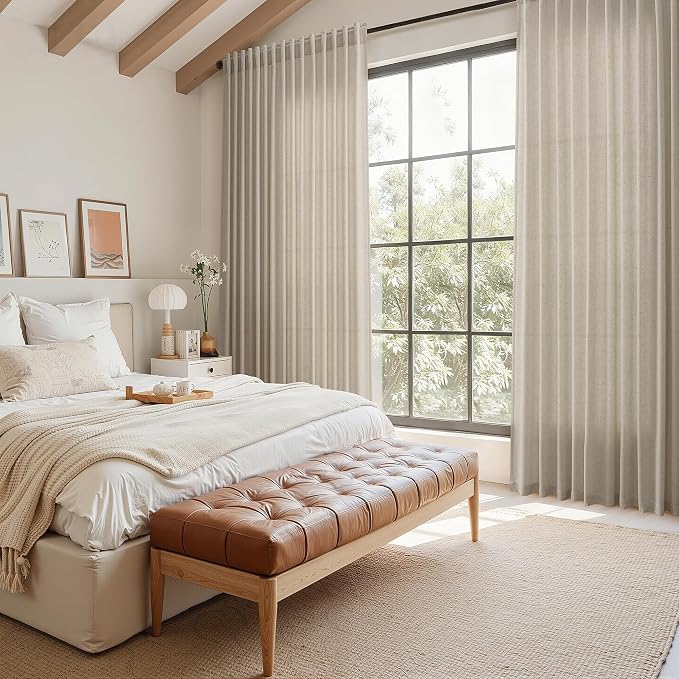 Modern Farmhouse Linen Curtains 96 Inches Long - Image 7