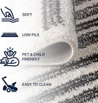 JONATHAN Y Khalil Modern Berber Stripe Cream/Black 3' Round Indoor Area Rug - Image 3