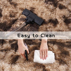Pionblank Fluffy Runner Rugs for Bedroom 2x6, Tie-Dyed Coffee | Modern Shaggy - Image 6