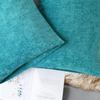 CaliTime Throw Pillow Covers Decorative 20 X 26 Inches Pack of 2 Cozy Chenille Standard Pillow Shams Cases for Couch Sofa Bed Living Room Home Lake Blue