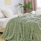 Aganear Fleece Throw Blanket for Bed Couch 90"x90" Sage Green | Lightweight - Image 7