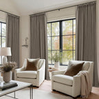 Taupe Grey Linen Blackout Pleated 105 Inch Curtains - Image 8