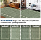 GarveeHome Scalloped Small Area Rug 2x3 Entryway Mat Non Slip Greyish Green | - Image 8