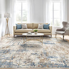 LOONGRUG 10x12 Area Rug Washable Large Neutral Modern Living Room Rug | - Image 5