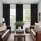 Black 90 Inch Pinch Pleated 100% Blackout Curtains - Image 7