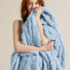 Bedsure GentleSoft Light Blue Throw Blanket for Couch - Checkered Fleece Blankets Gifts for Women Men Girls, Cute Soft Cozy Throw for Bedroom Home Decor Gifts, 50x60 Inches