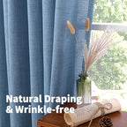 YoungsTex Denim Blue Linen Curtains 90 Inch Length - Image 5