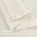 YoungsTex Natural Linen Curtains 63 Inch Length 2 Panels, Grommet Light - Image 8