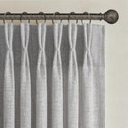 Light Grey Pinch Pleated Curtains 96 Inch Long by PleatedDrapes