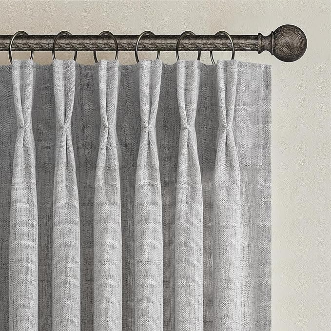 Light Grey Pinch Pleated 63 Inch Length Kitchen Window Curtains Over Sink 2 by PleatedDrapes
