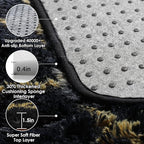8x10 Area Rugs for Living Room, Fluffy Black and Gold Bedroom Geometric Rug | - Image 5