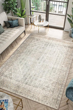 Keen Home Design 10x14 Rug - Machine Washable Area Rug with Non-Slip Backing, Ideal for Living Room, Dining Room, Bedroom - Vintage, Easy Clean, Durable, Low Pile Rug - (9'7" x 14')