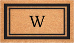 Calloway Mills 152962436W Black Border 24" x 36" Monogram Doormat, (Letter W)