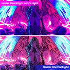 Blacklight Tapestry,WingTapestry Glow In The Dark,UV Reactive Black Light Upright Posters Wall Hanging for Bedroom Dorm Living Room Backdrop Decor (wing5, 90L" x 70W")