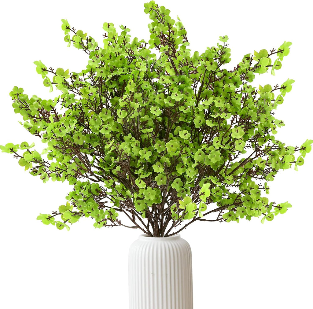 Sggvecsy 10 Pcs Babys Breath Artificial Flowers Gypsophila Bouquets Bulk Real Touch Fake Silk Flowers for Home Wedding DIY Floral Arrangement Kitchen Table Centerpiece Festival Decoration (Green)