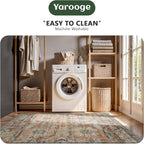 8x10 Area Rugs, Vintage Retro Soft Washable Rug, Non-Slip Low Pile Rugs - Image 5