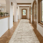 Soalmost Hallway Runner Rug 2'6" x 16' Washable Long Kitchen Rugs Brown | - Image 3