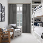 Dark Grey Pinch Pleated Linen Semi Sheer Curtains - Image 7