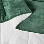 Amazon Basics Reversible Sherpa Comforter Set with Pillow Sham, Green, King