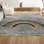 JONATHAN Y Machine-Washable Gray/Ivory/Yellow Indoor Area Rug, 8x10, Minha Rainbow Dots, Kids & Novelty, Casual, Classic, Bedroom, Kitchen, Living Room, Easy-Cleaning, Non-Shedding (KDW102A-8)
