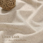 Grey Flax Linen Curtains 84 Inch Length 2 Panels Set - Image 4